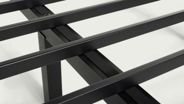 Close up of metal platform slats